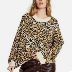 Rachel Comey X Target Women’s Animal Print Crewneck Chunky Knit Sweater‎ Sz XL
